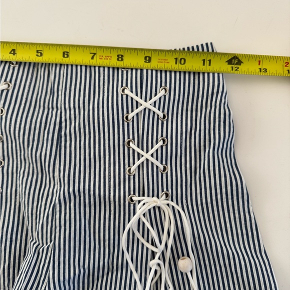 TULAROSA Blue White Striped Shorts Lace up, Back Zip Size Medium REVOLVE XS - Picture 4 of 7
